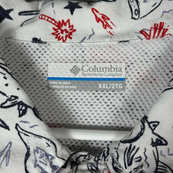 Columbia PFG‎ Vented SS Shirt Mens 2XL Printed USA Flag - Picture 5 of 13